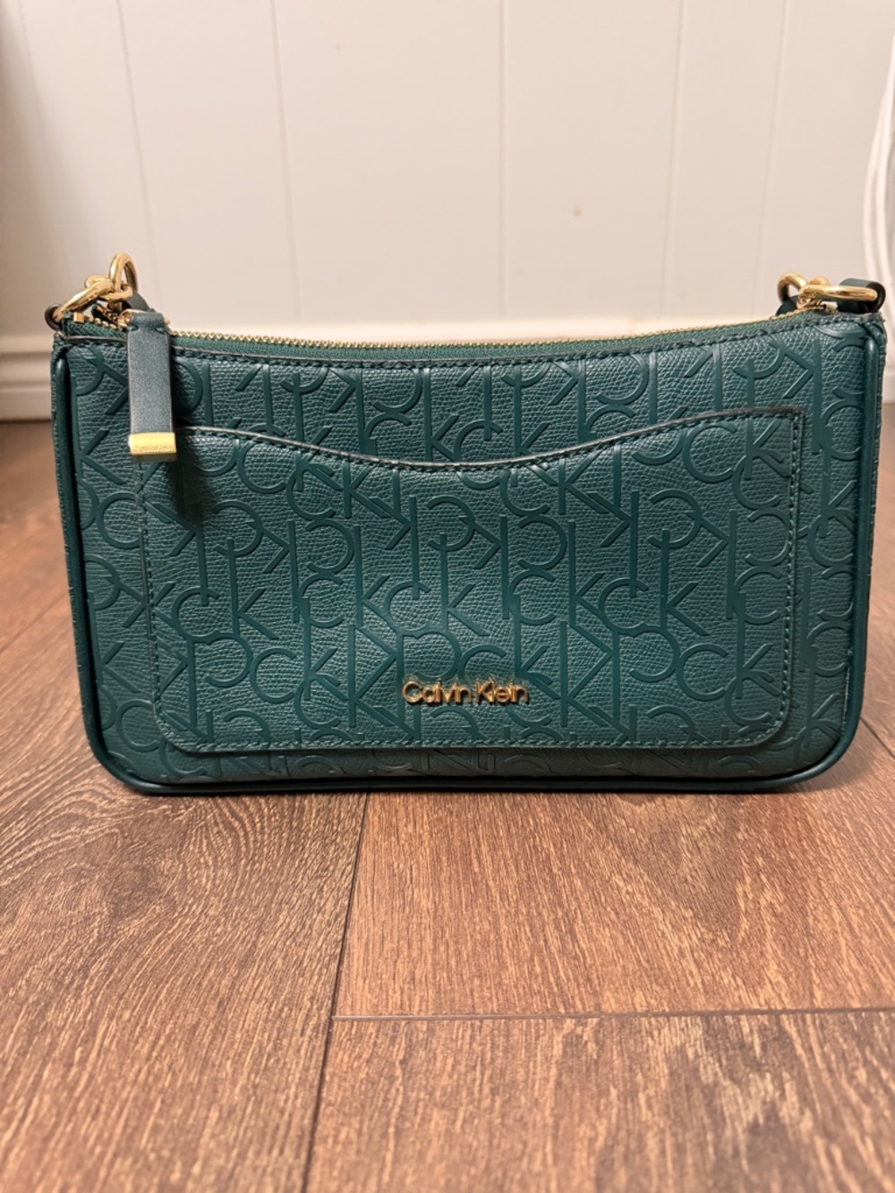 Calvin Klein Lucy Compartment Shoulder Bag/crossbody Forest Green